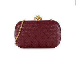 bottega veneta impero intrecciato leather clutch